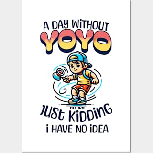 A Day Without YoYo Funny Yo-Yo lover Retro Boy Kids Posters and Art